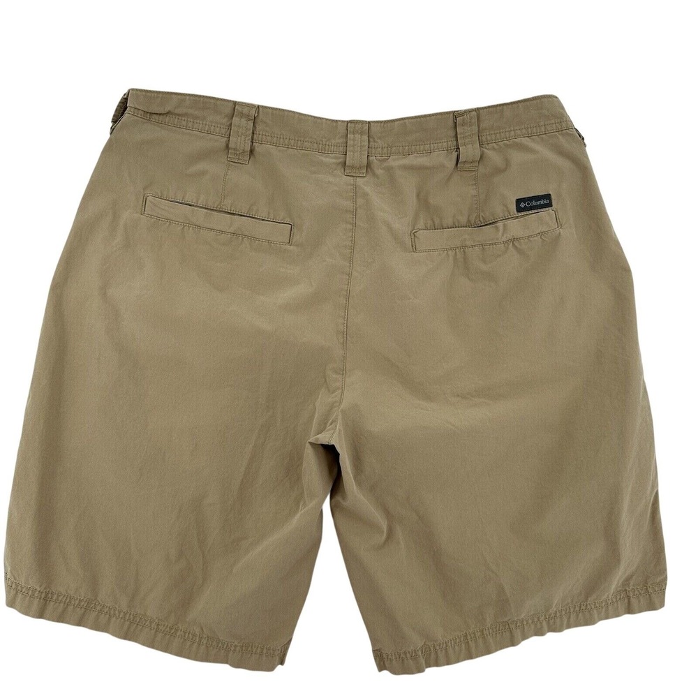 Columbia Men Size 36 Tan Khaki Cotton Chino Shorts  AM4471 Outdoor Hiking 10"L